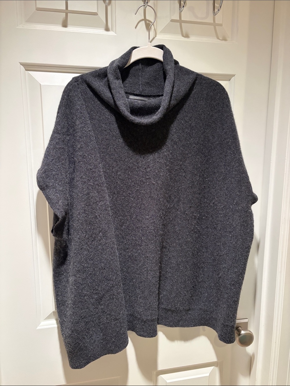Anthropologie Dark Charcoal Cowl Poncho Sweater